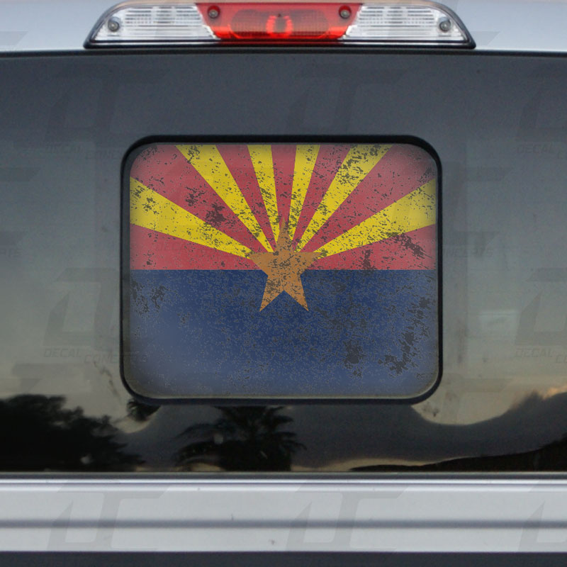 Arizona State Flag Rear Window Printed Accent Decal For Ford F150/F250 (2015-2024)