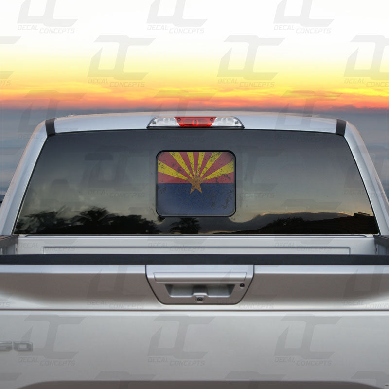 Arizona State Flag Rear Window Printed Accent Decal For Ford F150/F250 (2015-2025)