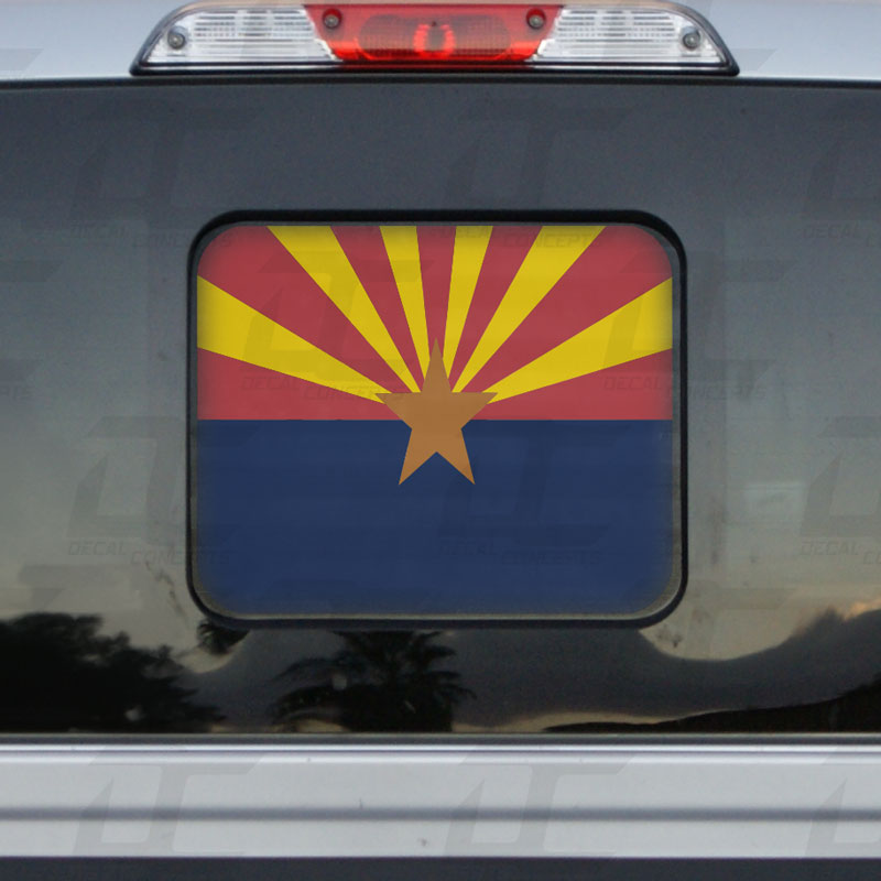 Arizona State Flag Rear Window Printed Accent Decal For Ford F150/F250 (2015-2025)