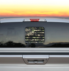 American Flag Camo Style Rear Window Printed Accent Decal For Ford F150/F250 (2015-2023)