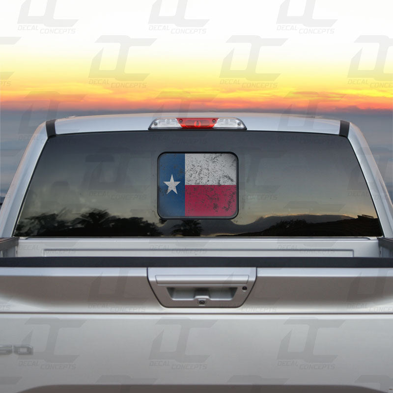 Texas State Flag Rear Window Printed Accent Decal For Ford F150/F250 (2015-2025)