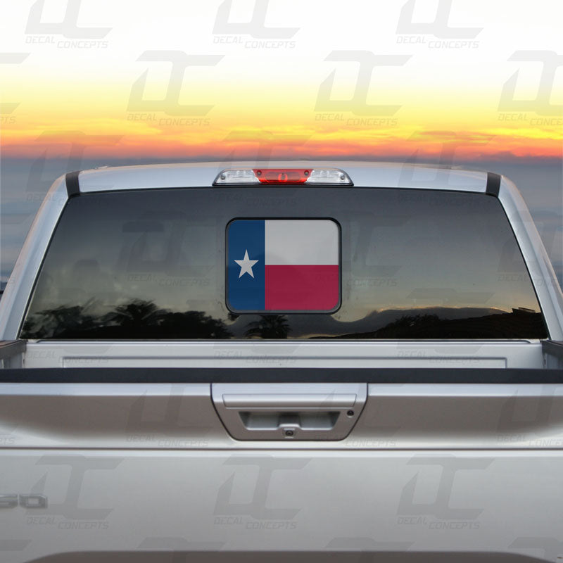 Texas State Flag Rear Window Printed Accent Decal For Ford F150/F250 (2015-2025)