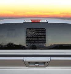 American Flag Topographic Style Rear Window Printed Accent Decal For Ford F150/F250 (2015-2024)