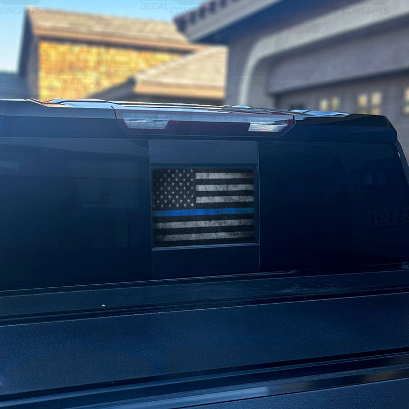 American Flag Distressed Rear Window Printed Accent Decal For Silverado/Sierra (2019-2024)