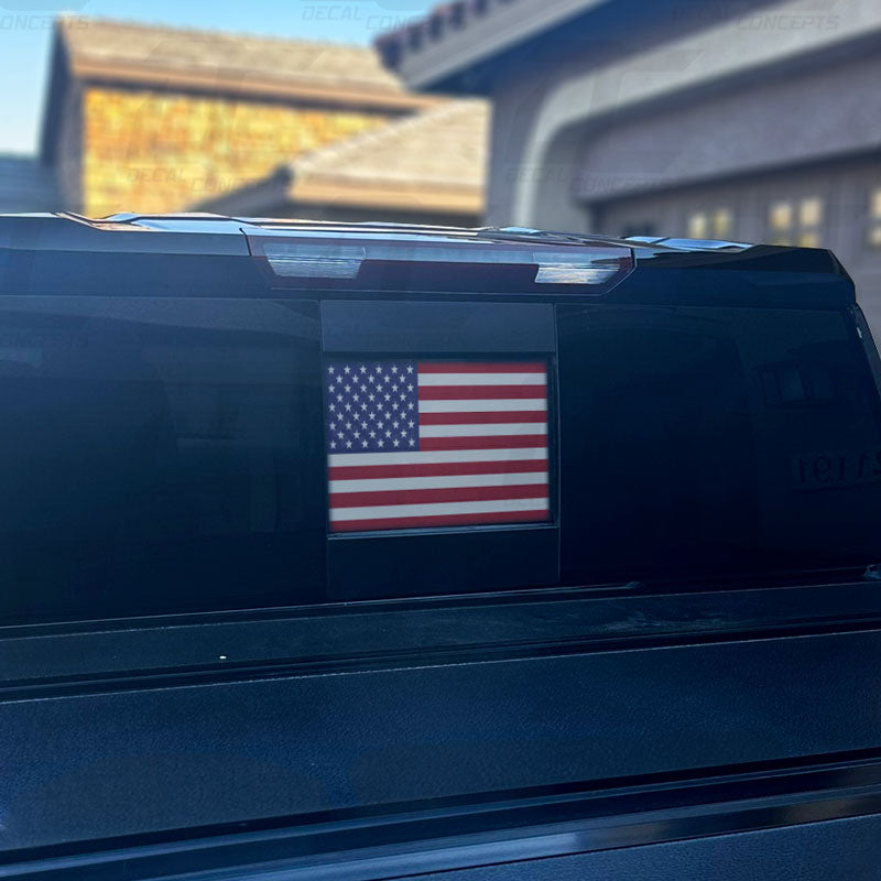 American Flag Standard Rear Window Printed Accent Decal For Silverado/Sierra (2019-2026)