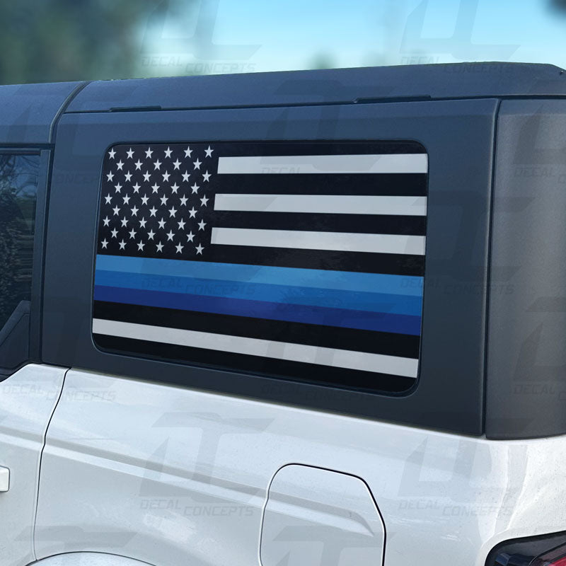 American Flag Retro Stripes Rear Side Window Accent Decal Kit For Ford Bronco 4 door (2021+)