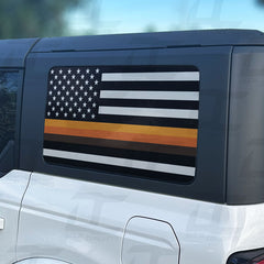 American Flag Retro Stripes Rear Side Window Accent Decal Kit For Ford Bronco 4 door (2021+)