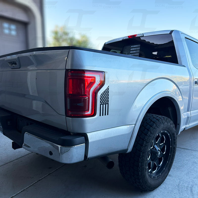 American Flag Rear Bedside Accent Decal Kit For Ford F150 (2015-2020)