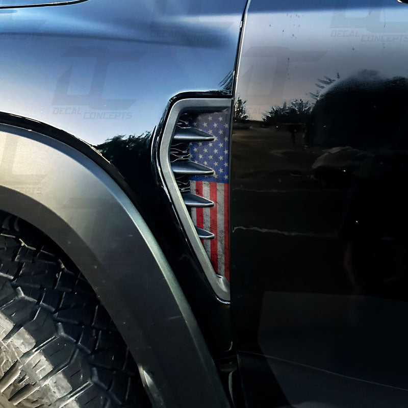 American Flag Fender Vent Emblem Accent Decal Kit For Dodge RAM TRX (2021+)