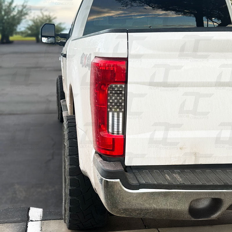American Flag Rear Reverse Light Accent Decal Kit For Ford F250 / F350 (2017-2019)