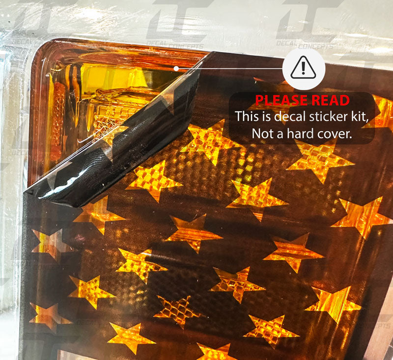 American Flag Front Side Marker Light Accent Decal Kit For Ford F250 / F350 (2017-2019)