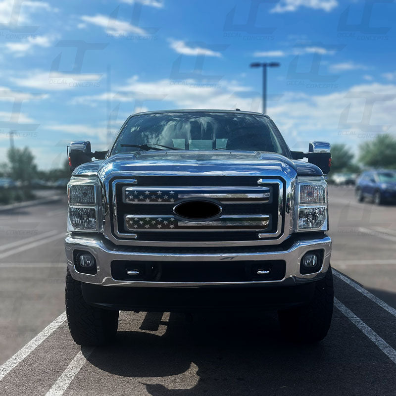 American Flag Grill - Grille Accent Decal Kit For Ford F250 / F350 (2011-2016)