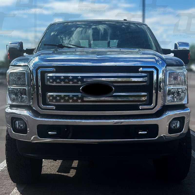 American Flag Grill - Grille Accent Decal Kit For Ford F250 / F350 (2011-2016)