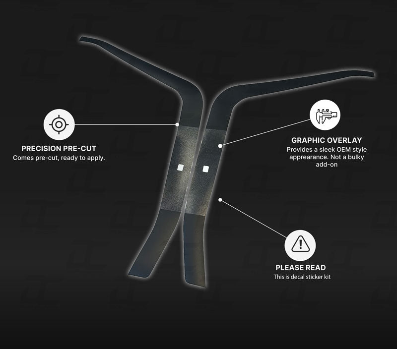 Headlight Chrome Delete Accent Decal Wrap Kit For Ford F250 / F350 (2023+)