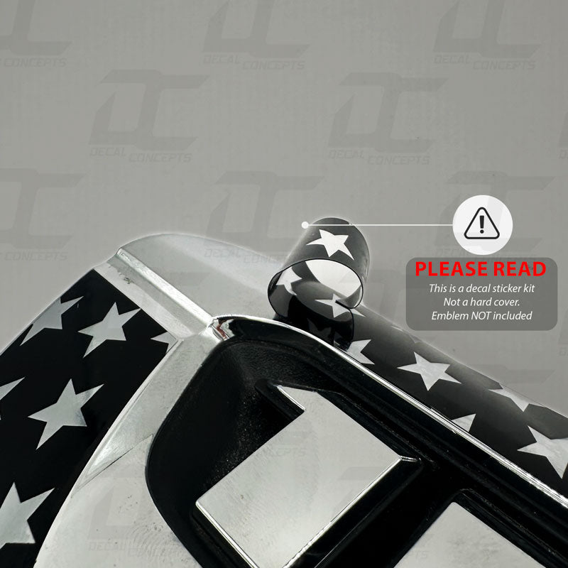 American Flag Hood Emblem Accent Decal Kit For Dodge Ram 1500 (2019-2025)