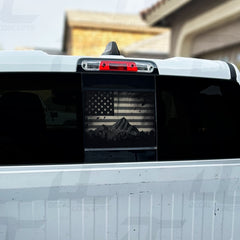 American Flag Mountain Silhouette Rear Window Printed Accent Decal For Dodge Ram (2019-2024)