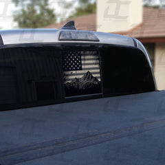 American Flag Mountain Silhouette Rear Window Printed Accent Decal For Tacoma (2016-2023)