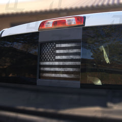 American Flag Distressed Rear Window Printed Accent Decal For Silverado/Sierra (2014-2018)