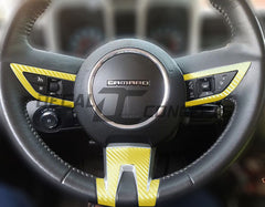 Carbon Fiber Full Steering Wheel Accent Decal For Chevy Camaro (2010-2012)