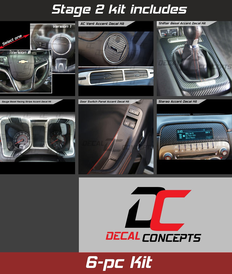 Stage 2 Interior Decal Dress Up Kit For Chevy Camaro (2010-2015)