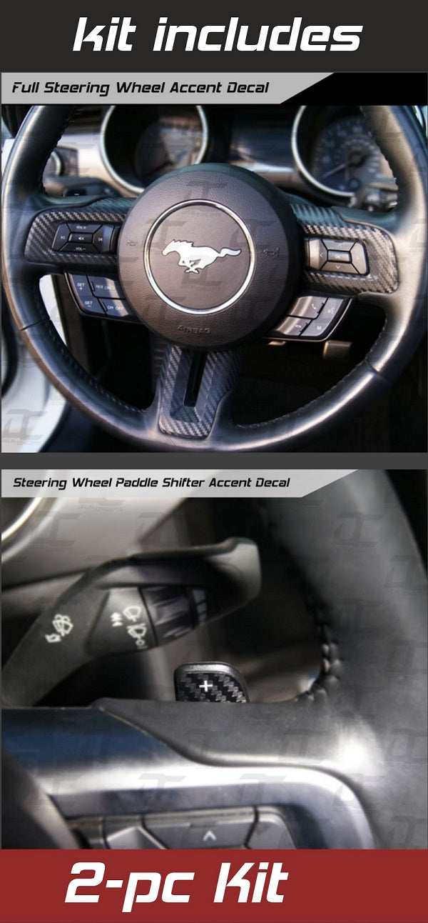 Steering Wheel Decal Dress Up Kit For Ford Mustang (2015-2023)