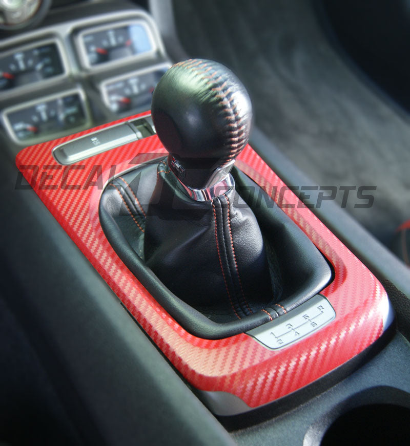 Carbon Fiber Shifter Bezel Accent Decal Cover For Chevy Camaro (2010-2015)