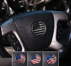 Steering Wheel Emblem Decal Overlay Pack - American Flag Style - For 2007-2013 Chevy Models