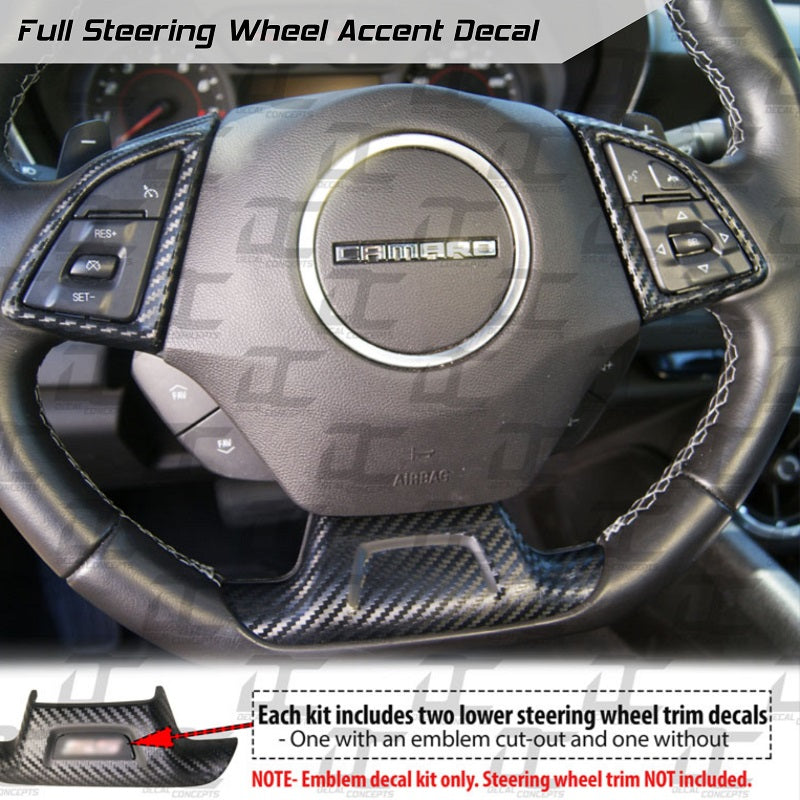 Steering Wheel Decal Dress Up Kit For Chevy Camaro (2016-2024)