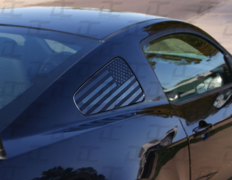 American Flag Rear Quarter Window Accent Decal For Ford Mustang (2010-2014)