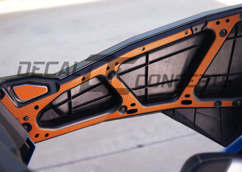 Carbon Fiber Interior Door Frame Decal Kit For Polaris RZR 1000