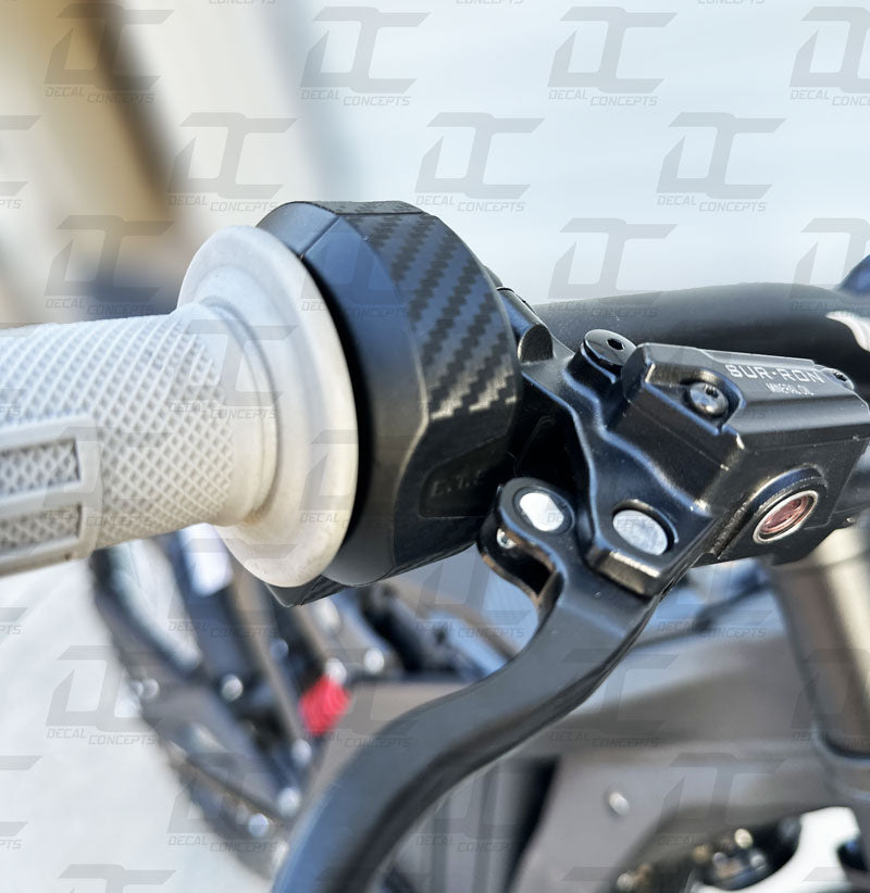 Carbon Fiber Handle Bar Controls Accent Decal Wrap Kit For Surron